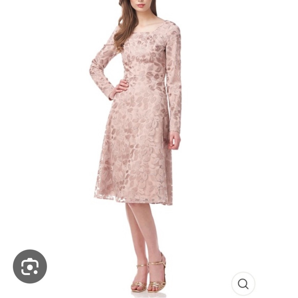 JS Collections Tan Color Long Sleeve Dress Size 16